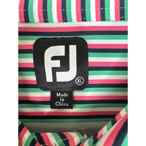 FootJoy Men’s XL Striped Golf Polo Shirt Performance Stretch Moisture Wicking - Picture 4 of 8